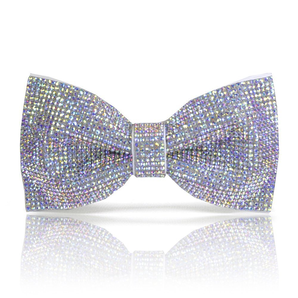 4000 Rainbow rhinestones pre-tied bow tie rainbow AB color bow tie